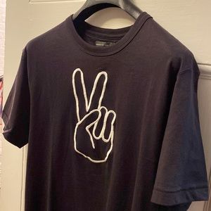 French Connection Embroidered Peace Sign t shirt